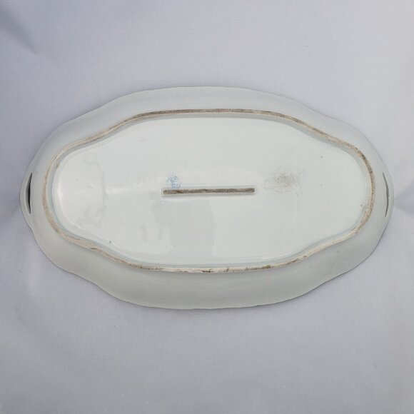 Antique Victoria Austria Pink Floral Gold Large Oval Serving Platter - Picture 6 of 8